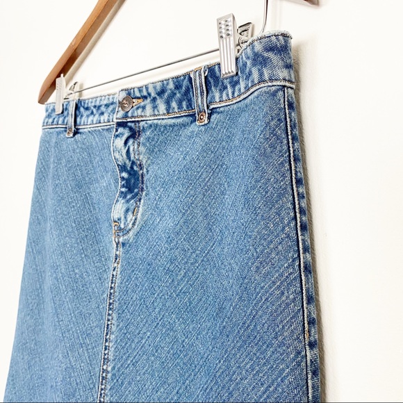 Billabong Juniors Bias Cut Knee Length Denim Skirt - Picture 2 of 9